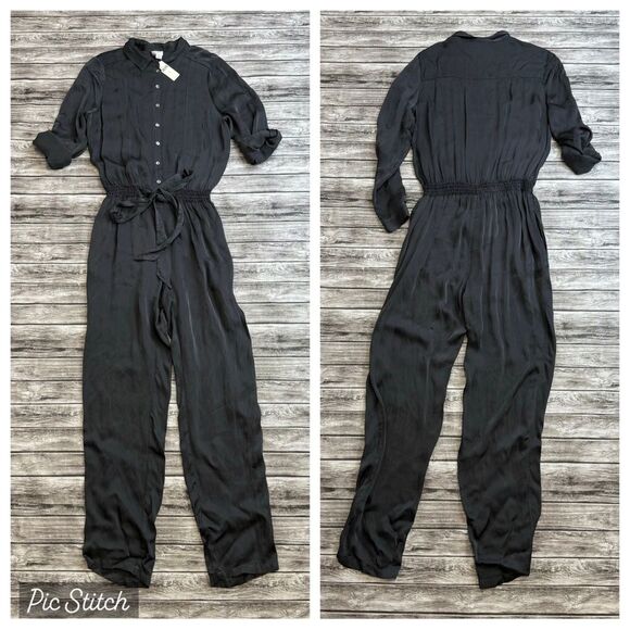 GHOST London Women's Carbon Gunmetal Grey Gray Jumpsuit Romper M Med Medium Long - Picture 3 of 16